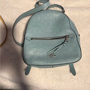 Coach Light Blue Signature Backpack